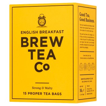Brew Tea Co English Breakfast 15 Proper Tea Bags, 56g