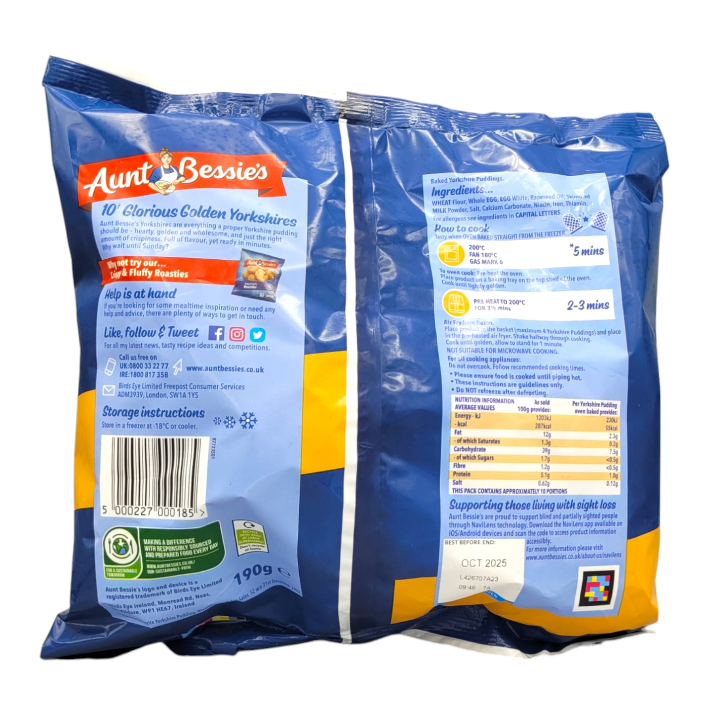 Aunt Bessie's 10 Golden Yorkshires, 190g ingedients