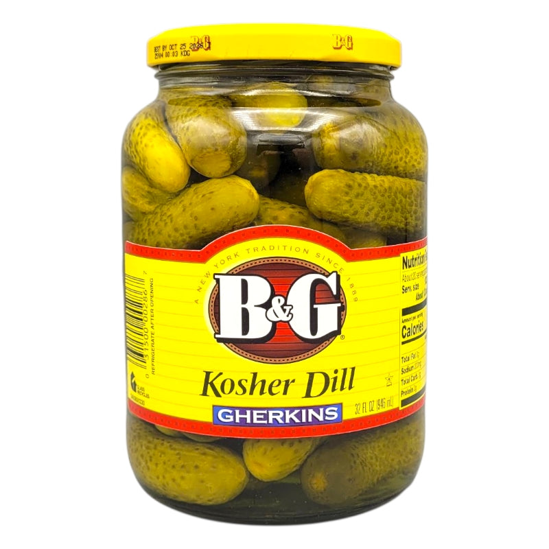 B&amp;G Kosher Dill Gherkins 945ml