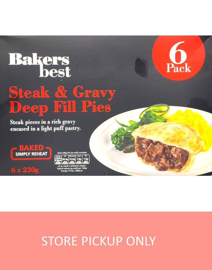 Bakers Best Steak pies 6-pack, 6x 230g