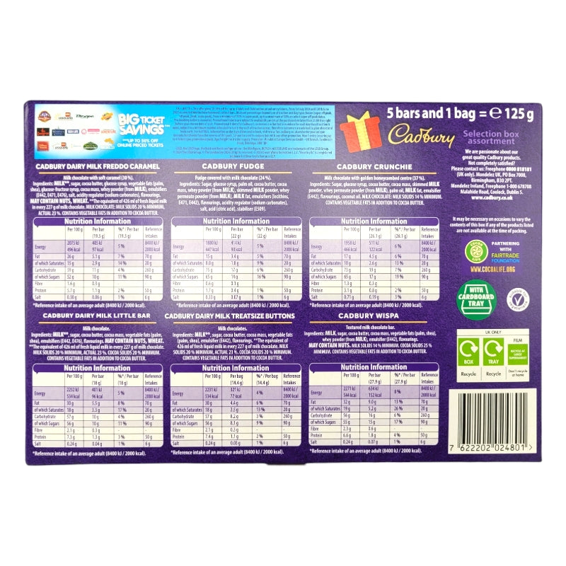 Cadbury Medium Santa Selection Box 145g reverse