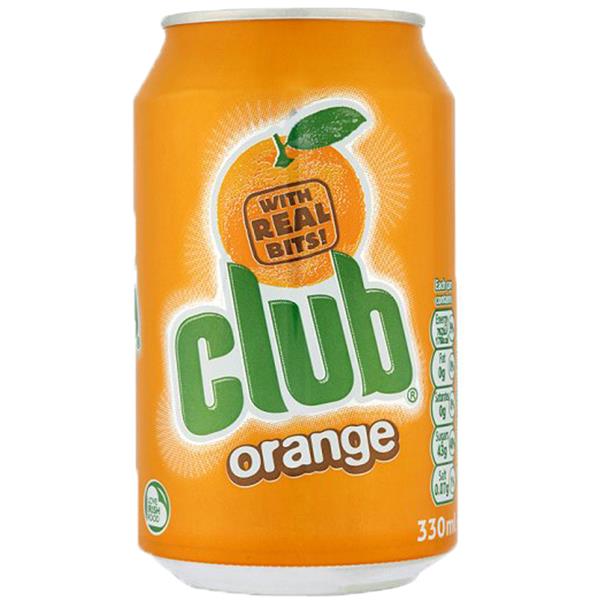 Club Orange Can 330ml with real bits