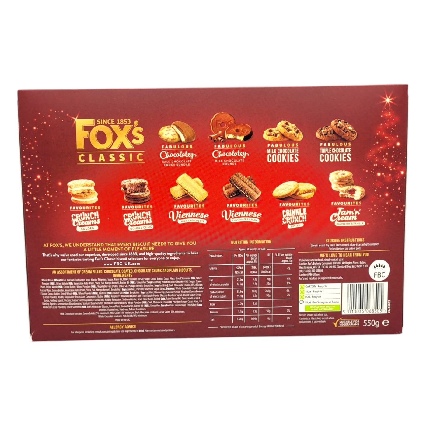 Fox's Classic Biscuit Collection, 550g inside
