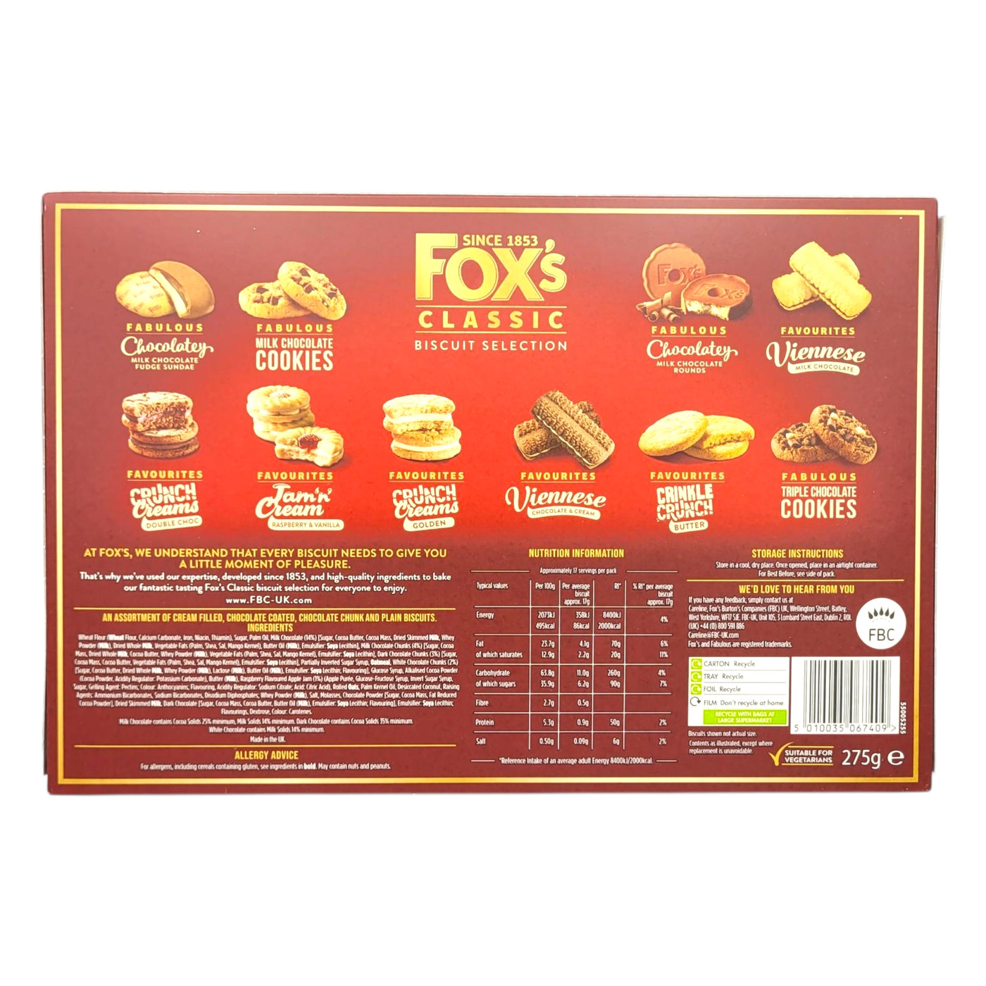 Fox's Fabulous Classic Assortment, 275g inside