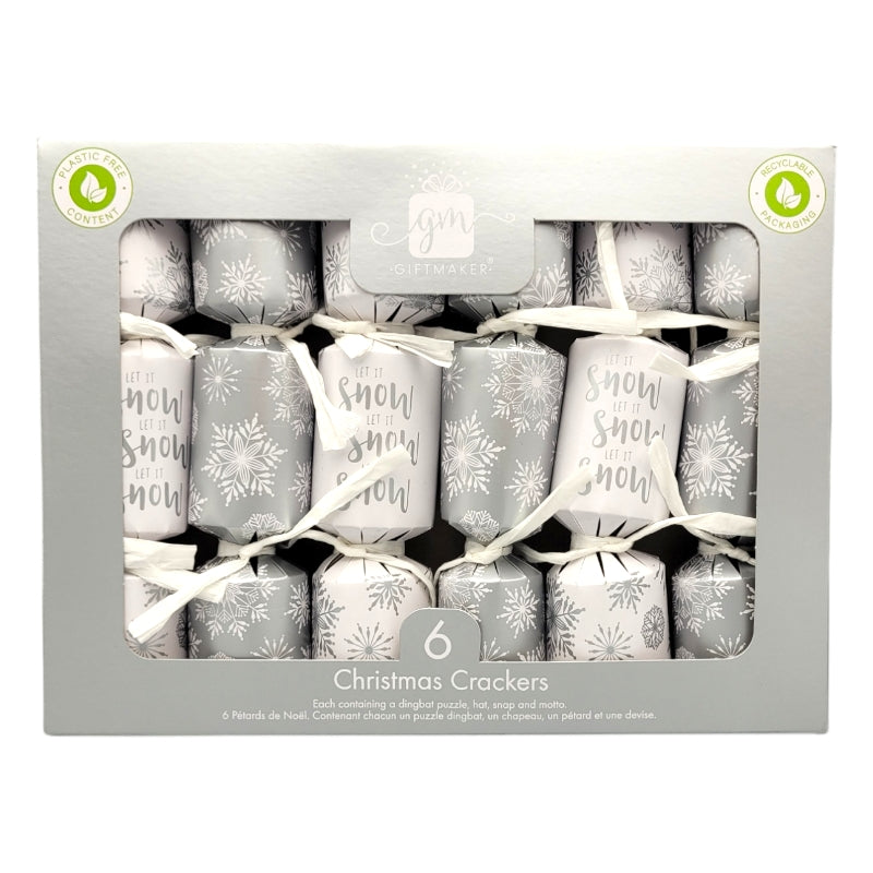Giftmaker Silver Mini Crackers 6-pack