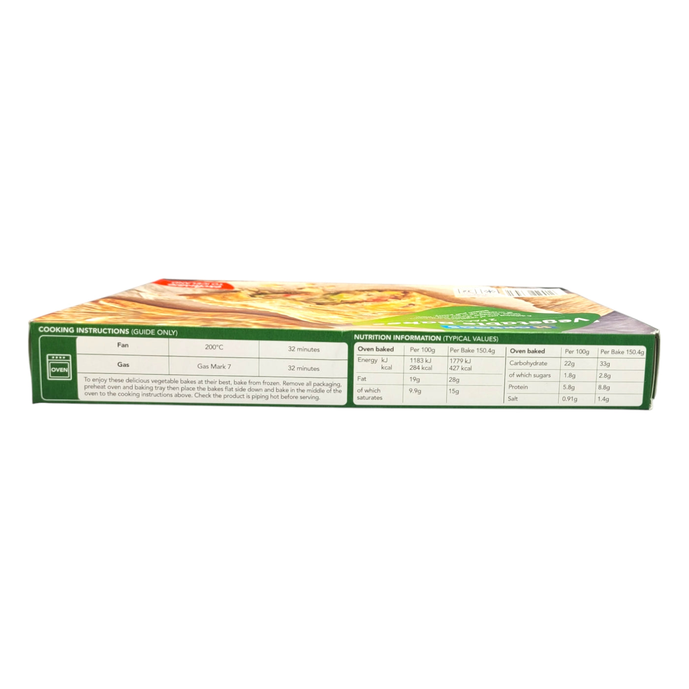 Greggs 2 Vegetable Bakes cooking instructions