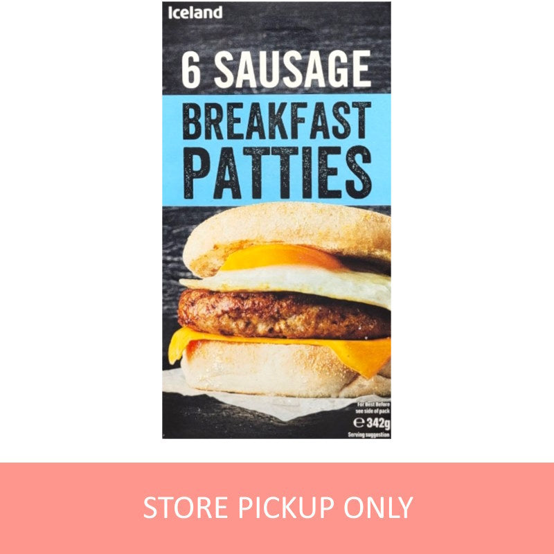 Iceland 6 Sausage Breakfast Patties 342g