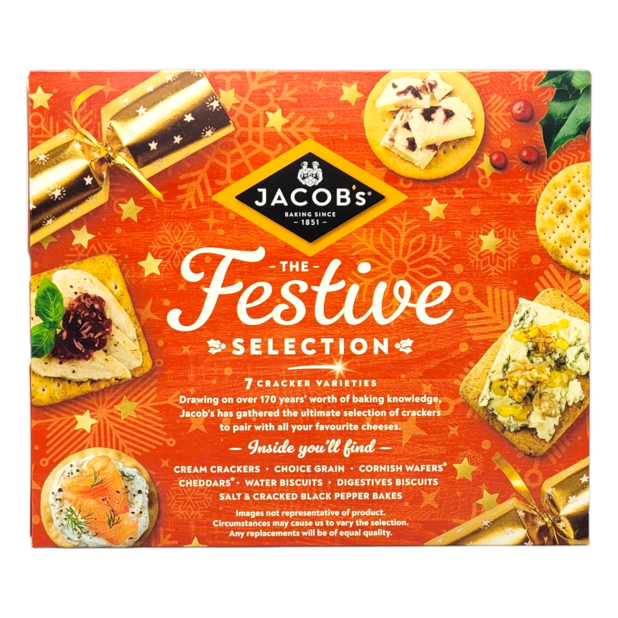 Jacobs Christmas Biscuits For Cheese 450g, festive selection inside