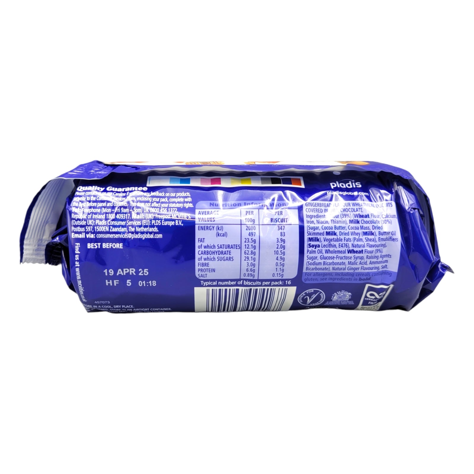 McVitie's Gingerbread Chocolate Digestive 266g ingredients