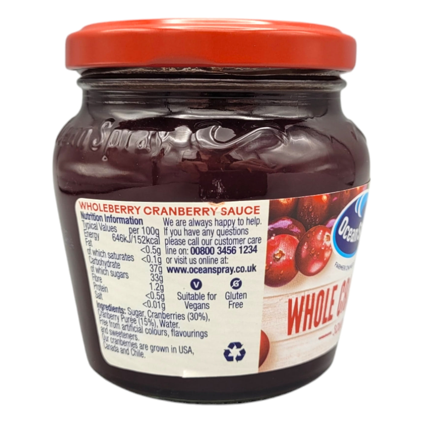Ocean Spray Whole Cranberry Sauce 200g ingredients