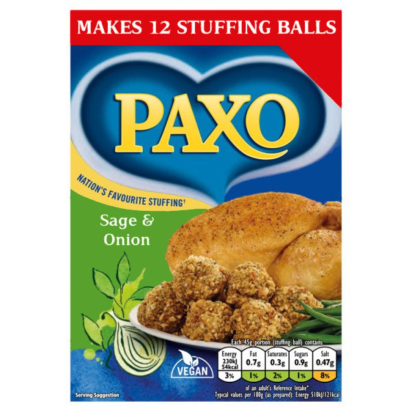Paxo Sage & Onion Stuffing Mix 12 Balls, 170g