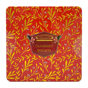 Farmhouse Biscuits Embossed Red Holly, 250g