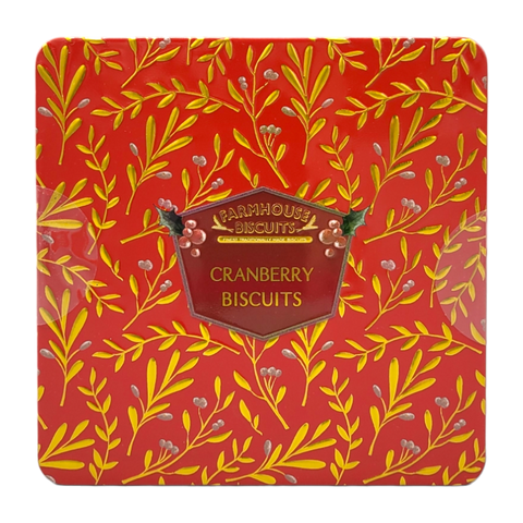 Farmhouse Biscuits Embossed Red Holly, 250g