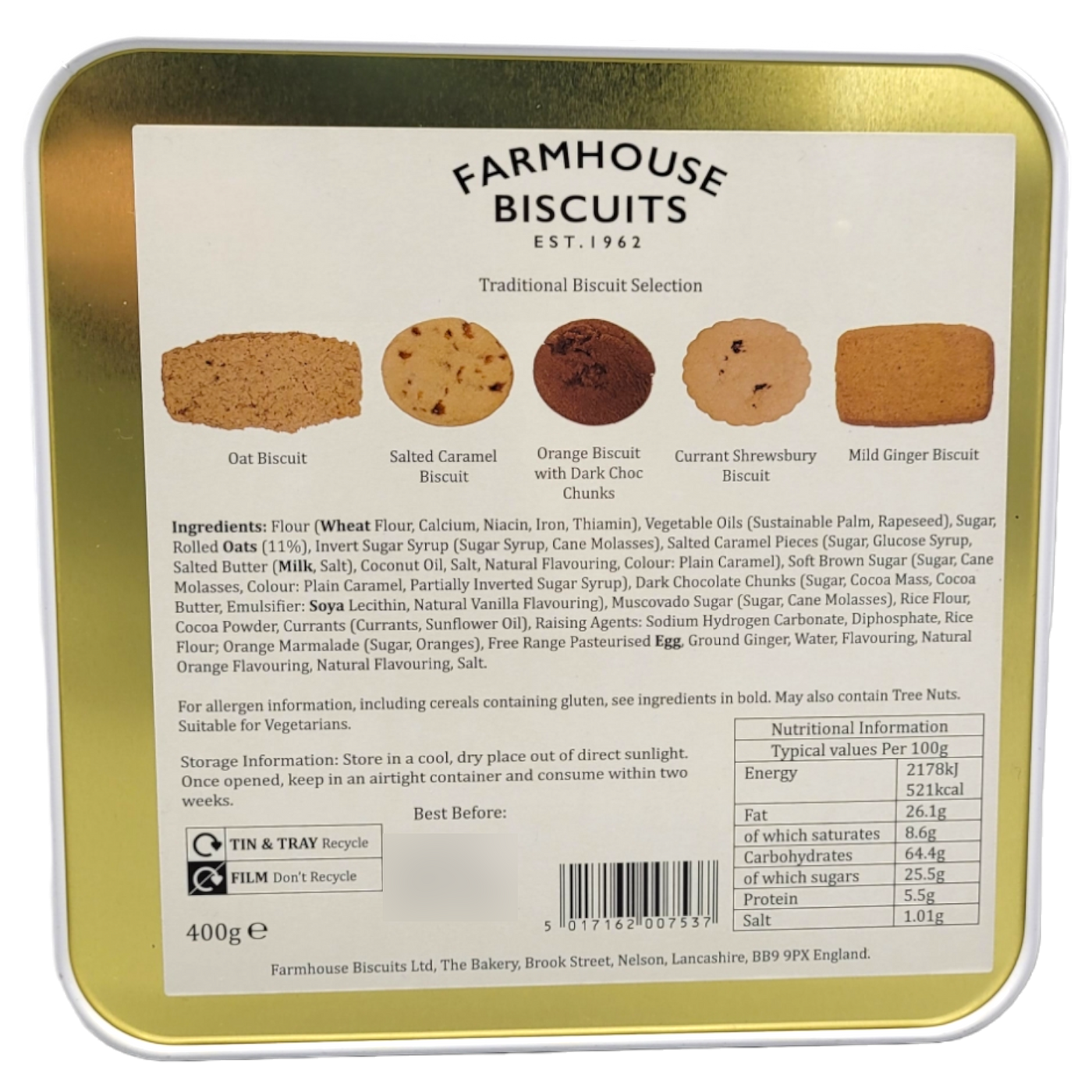 Farmhouse Biscuits Embossed Geese Tin, 400g