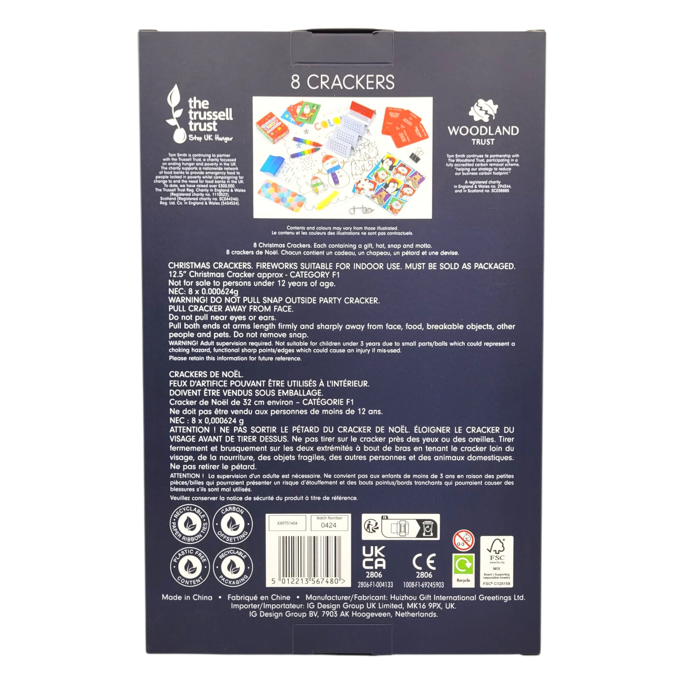 Tom Smith Christmas Crackers, 8-pack, inside