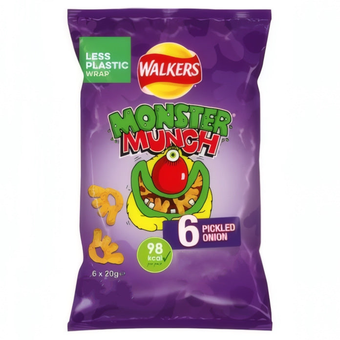Walkers Monster Munch Pickled Onion, 6x20g