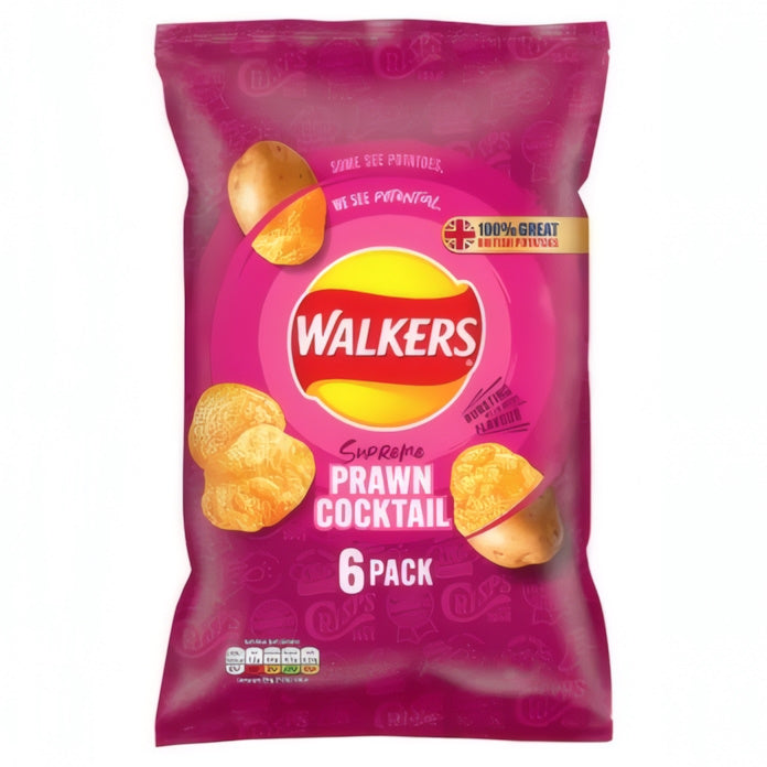 Walkers Prawn Cocktail, 6-pack