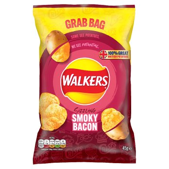 Walkers Walkers Smokey Bacon Grab Bag, 45g