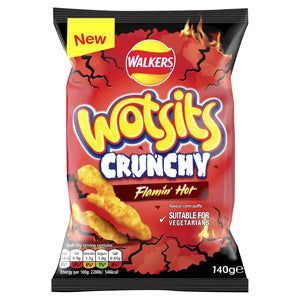 Walkers Wotsits Crunchy Flamin Hot, 140g