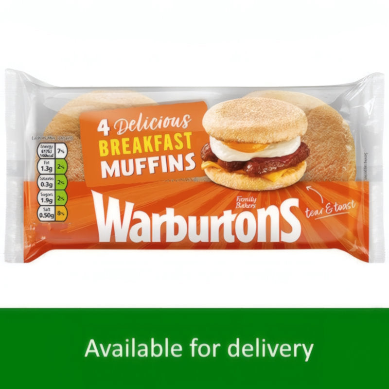 Warburtons 4 Toasting Muffins, 284g