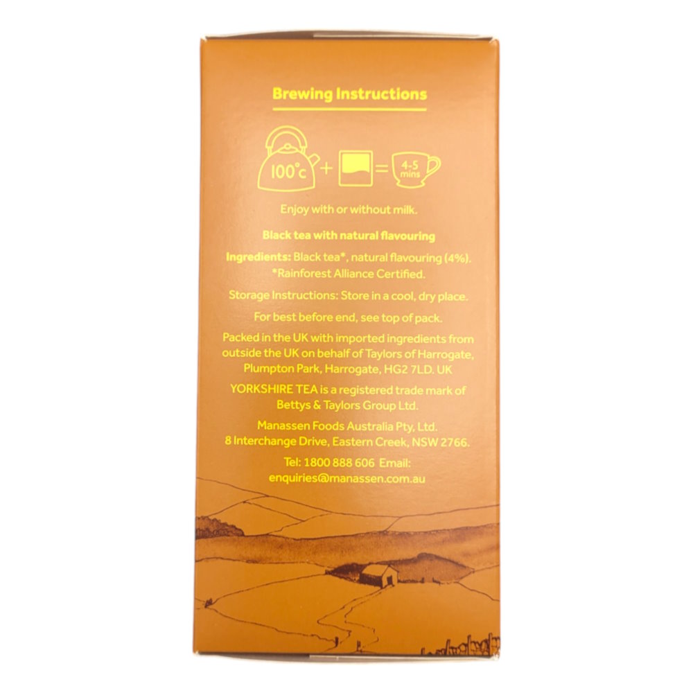 Yorkshire Caramelised Biscuit Brew Tea Bags 40 ingredients