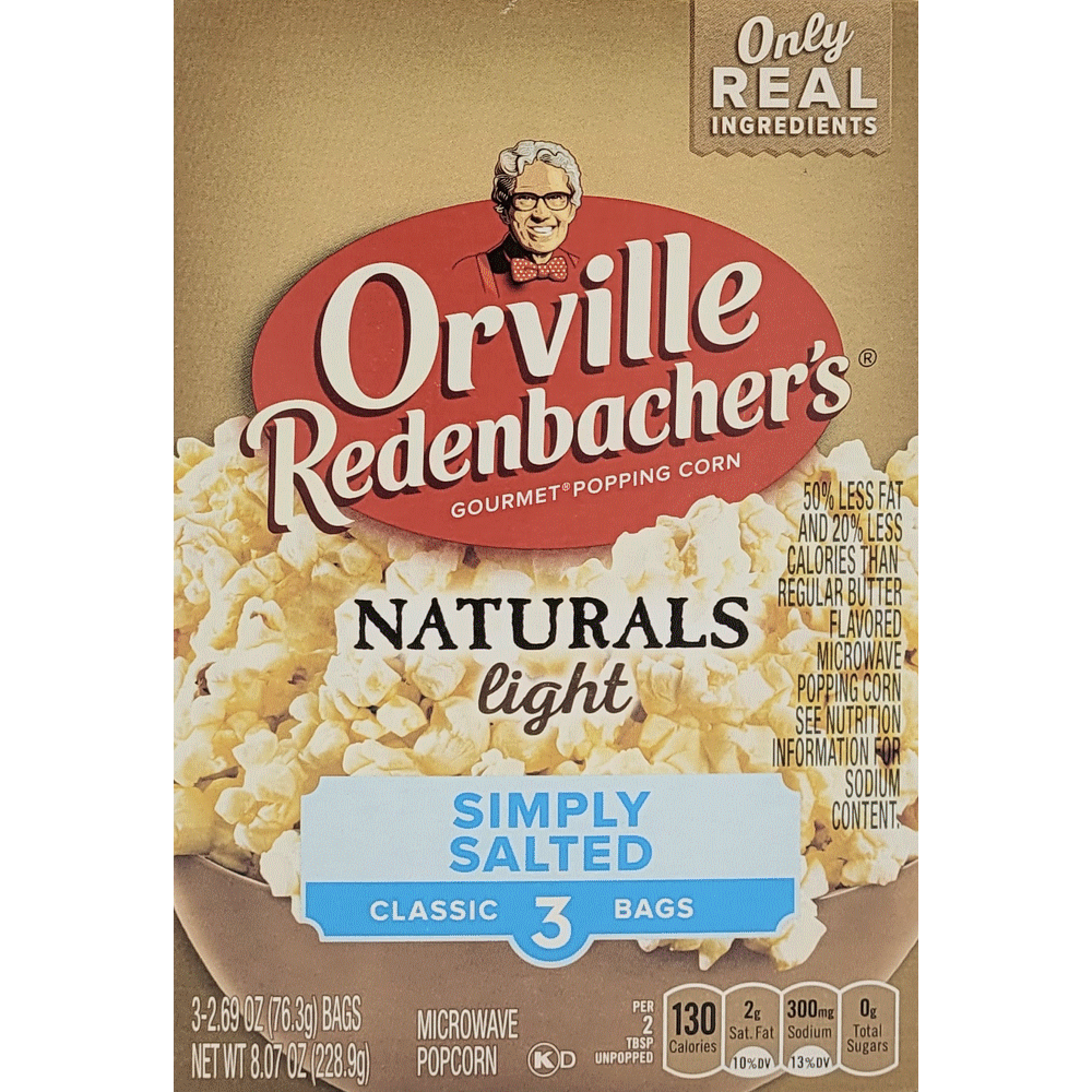 Orville Redenbacher's Popcorn Lite Salted, 3-pack, 228g