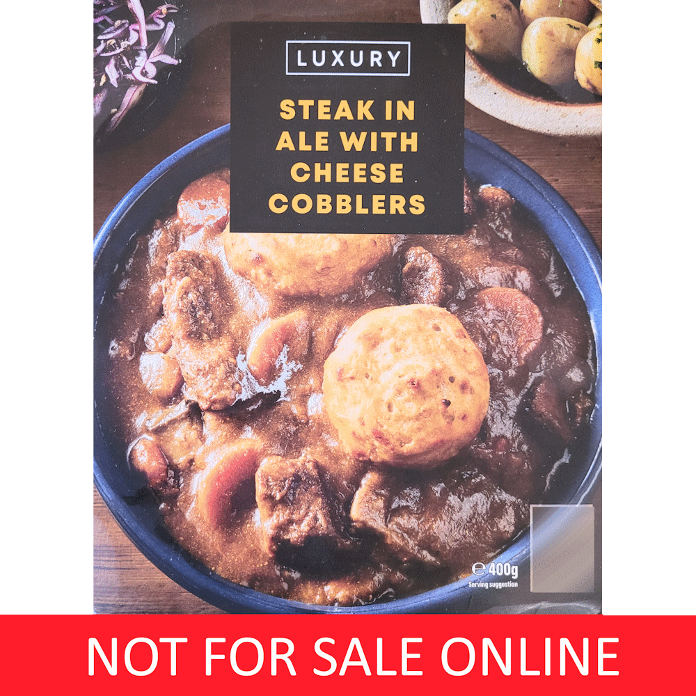 Iceland Luxury Cheese Cobblers Steak in Ale, 400g