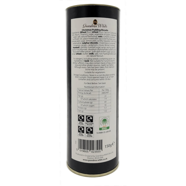 Grandma Wilds Christmas Pudding Biscuits Tube, 150g