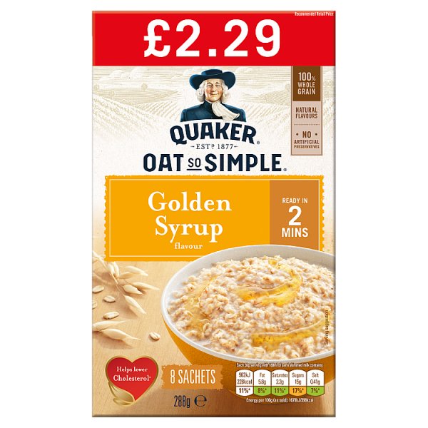 Quaker Oat So Simple Golden Syrup 8 Sachets