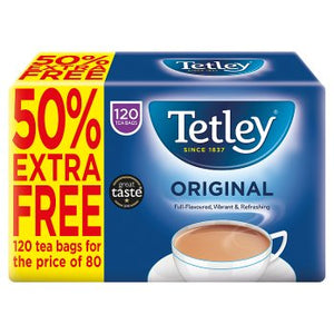 Tetley Original Tea Bags x120 (50% Extra Free)