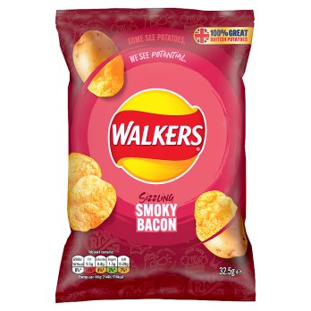 Walkers Smoky Bacon, 32.5g