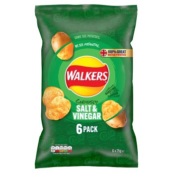 Walkers Salt & Vinegar, 6-Pack