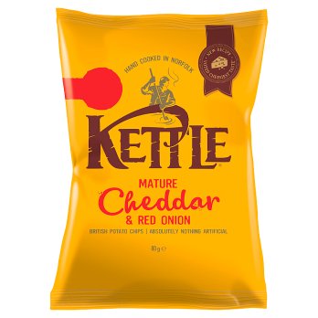 Kettle Chips Mature Cheddar & Red Onion, 80g