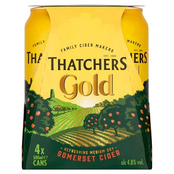 Thatcher Gold Cider 4-pack, 4x500ml