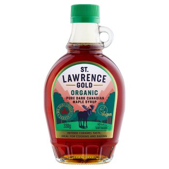 St. Lawrence Gold Organic Pure Dark Canadian Maple Syrup, 330g
