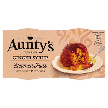 Aunty's Ginger Syrup Steamed Puds, 2x95g
