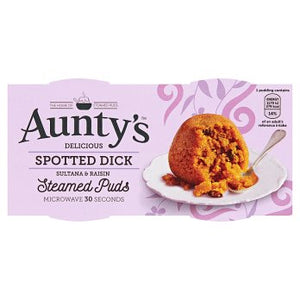 Aunty's Spotted Dick Sultana & Raisin Steamed Puds, 2 x 95g