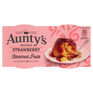 Aunty's Delicious Strawberry Steamed Puds 2x95g