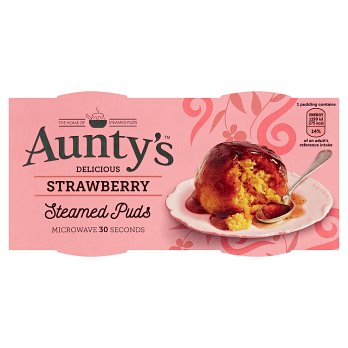 Aunty's Delicious Strawberry Steamed Puds, 2x95g