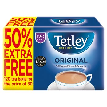 Tetley Original Tea Bags, x120 (50% Extra Free)