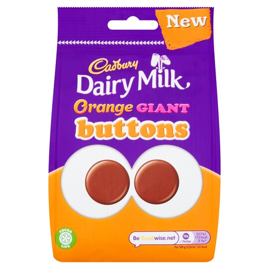 Cadbury Dairy Milk Orange Giant Buttons 110g Pouch